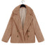 Women's Plush Button Lapel Pocket Overcoat for Autumn & Winter
