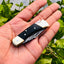 Artisan Crafted Damascus Steel Mini Folding Pocket Knife with Buffalo Horn Grip & Leather Sheath - Korvel