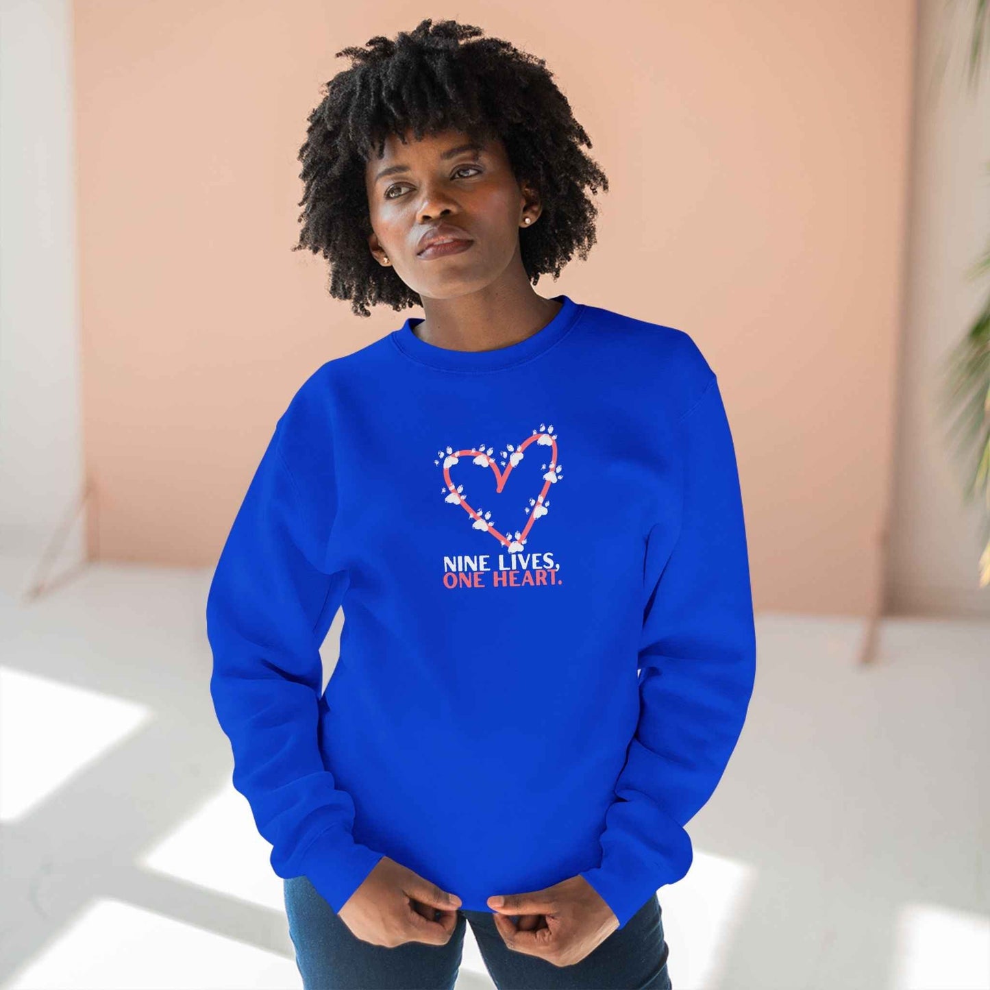 Nine Lives, One Heart Cat Lover Sweatshirt