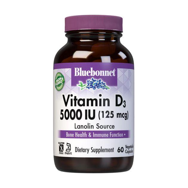 Bluebonnet Vitamin D3 5000 IU Vegetable Capsules - 100 Count