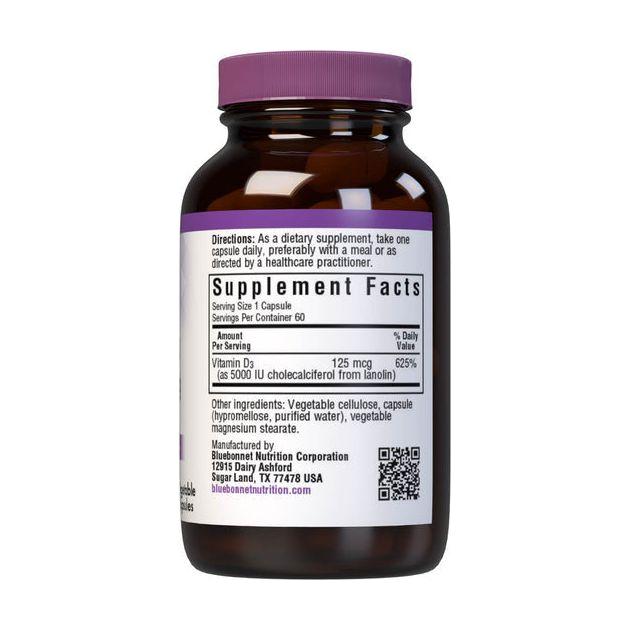 Bluebonnet Vitamin D3 5000 IU Vegetable Capsules - 100 Count