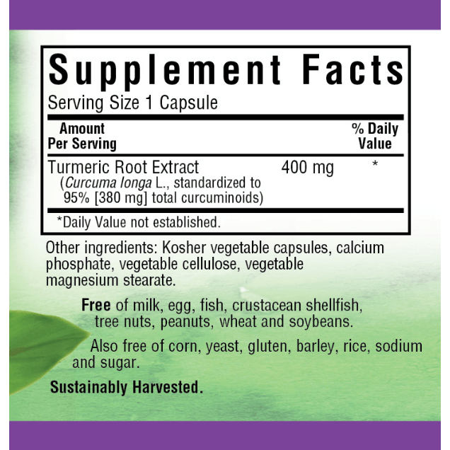 Bluebonnet Turmeric Root Extract - 120 Vegetable Capsules