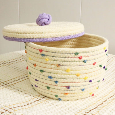 Creative desktop cosmetics storage woven basket - Korvel