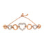 Bracelet Bolo en Argent Sterling Plaqué Or Rose 14K avec Accent de Diamant
