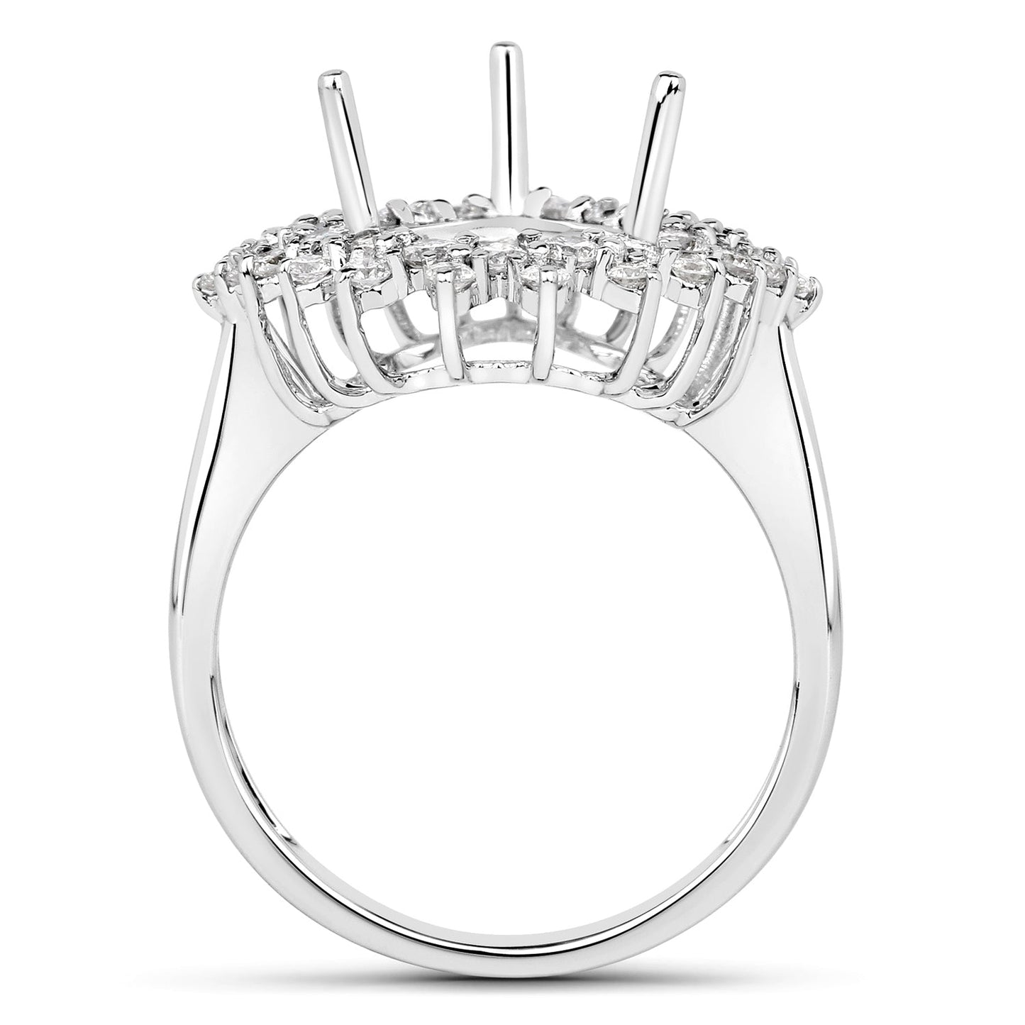 Anillo de Compromiso Semi Montura de Diamante Blanco de 0.89 Quilates en Oro Blanco de 14K