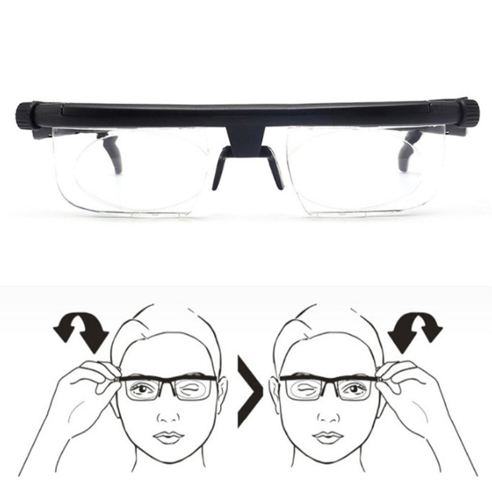 Adjustable Strength Lens Reading Myopia Glasses Eyewear Variable Focus Vision - Korvel