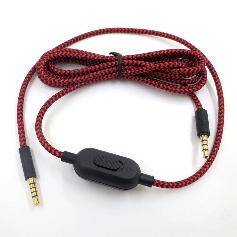 Audio cable suitable for Logitech GPRO X G233 G433 Alpha Red Black Braided Gaming Earphone Cable - Korvel