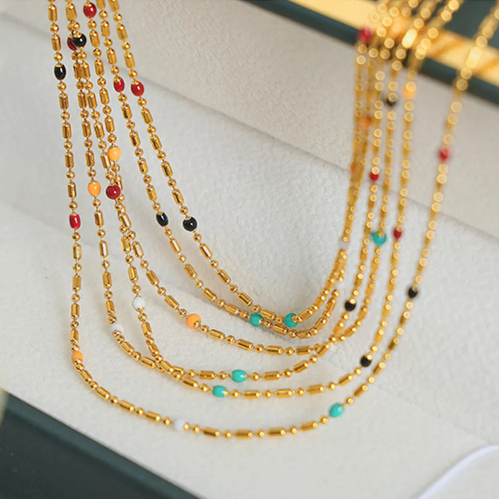 Simple rice bead splicing rice bead chain design drop glaze clip bead chain - Korvel