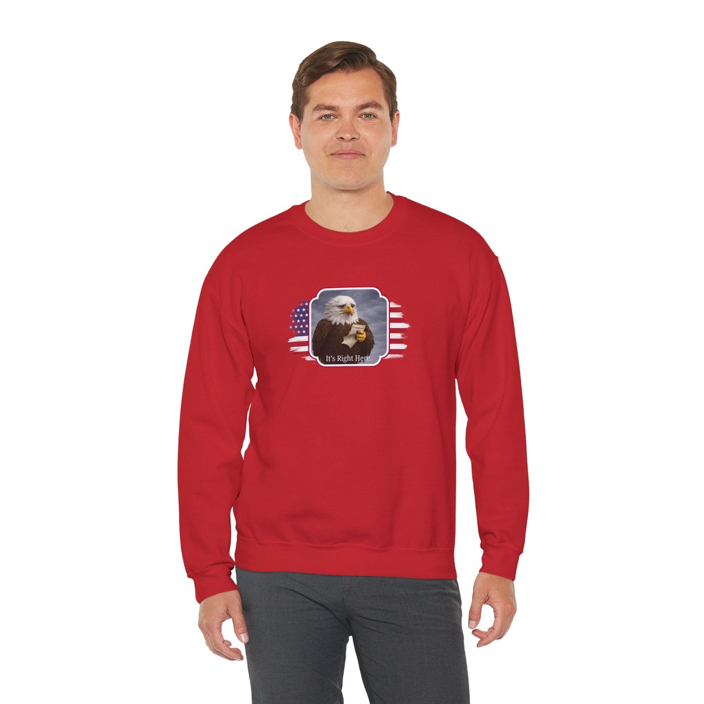 It's Right Here Political Parody Crewneck Sweatshirt