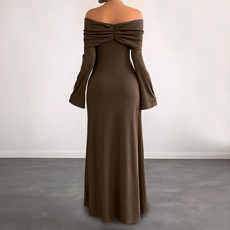 Elegant One-Shoulder Fitted Long Dress for Women