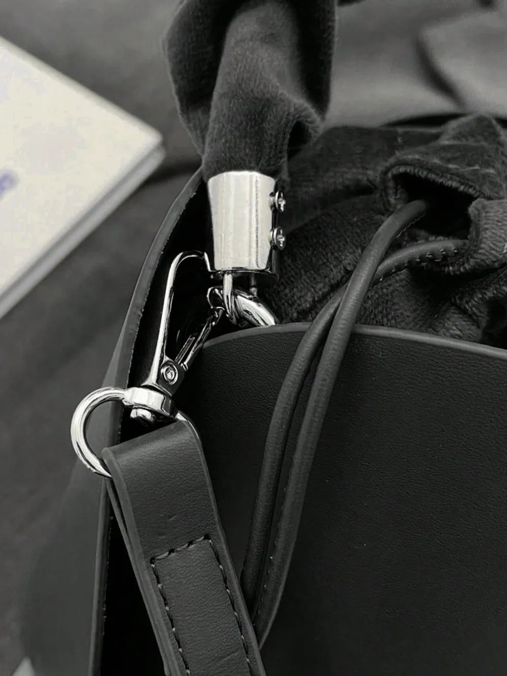 Premium PU Leather Drawstring Bucket Bag