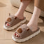 Open Toe Couple Indoor Non-slip Linen Slippers
