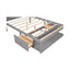 Full Size Platform Bed with Drawer on the Each Side and Shelf on the End of the Bed Gray - Korvel