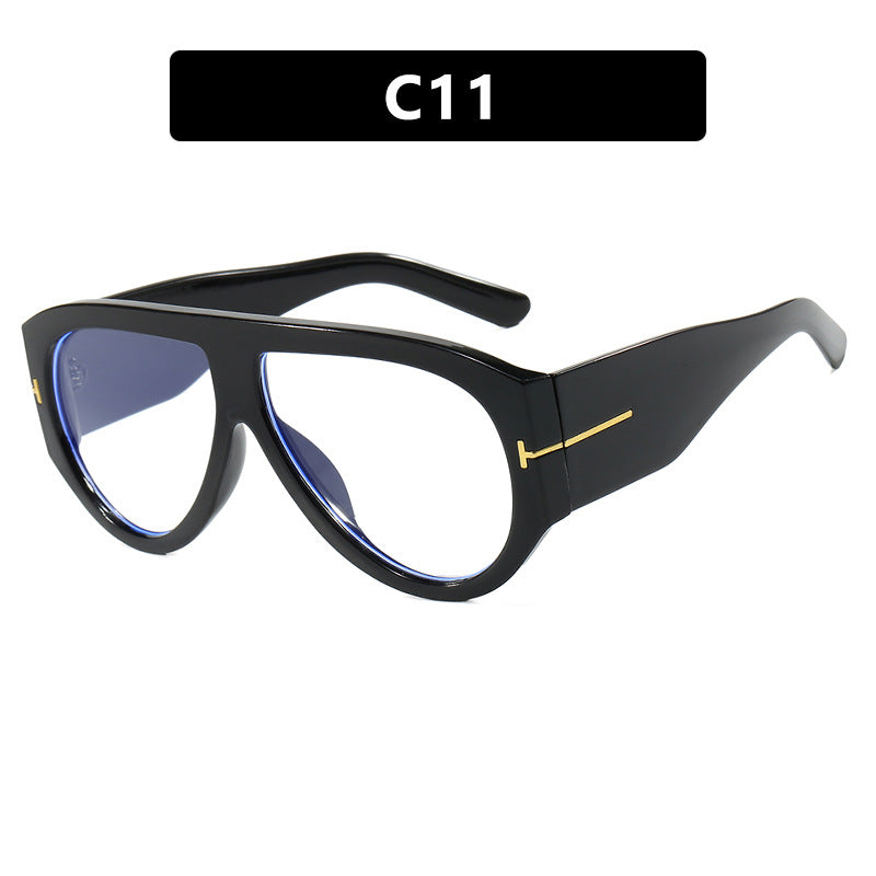 T-Shaped Large Frame Sunglasses - Personalized Women's Style