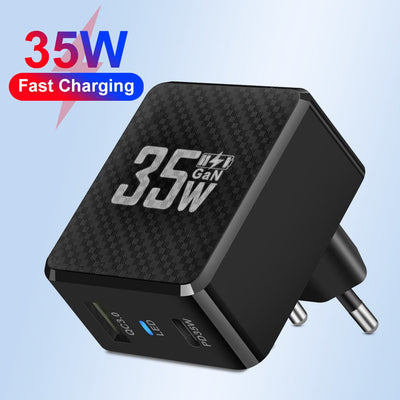 Gallium Nitride GaN35W Fast Charging Head QC3.0 Charger - Korvel