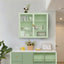 27.56"Glass Doors Modern Two-door Wall Cabinet with Featuring Three-tier Storage Mint Green - Korvel