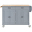 Kitchen Island Cart with Solid Wood Top and Locking Wheels 54.3 Inch Width (Grey Blue) - Korvel
