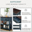 Retro Design Console Table with Two Open Shelves, Pine Solid Wood Frame and Legs for Living Room (Navy) - Korvel