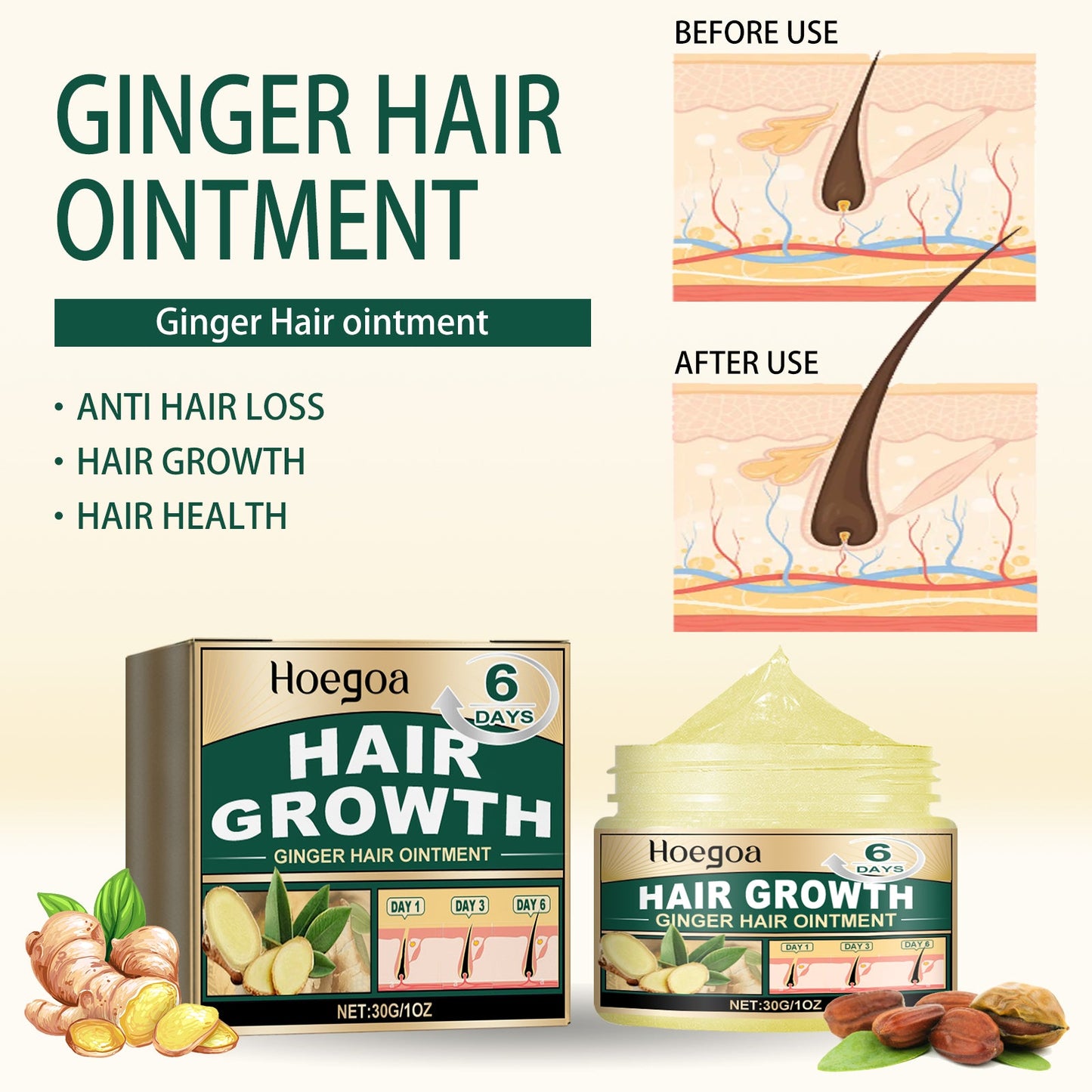 Ginger Hair Ointment for Nourishment and Care