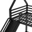Twin over Twin House Bunk Bed with Ladder and Slide,Black - Korvel