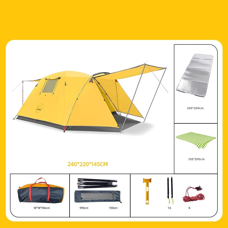 Premium Four-Person Outdoor Tunnel Tent for Camping