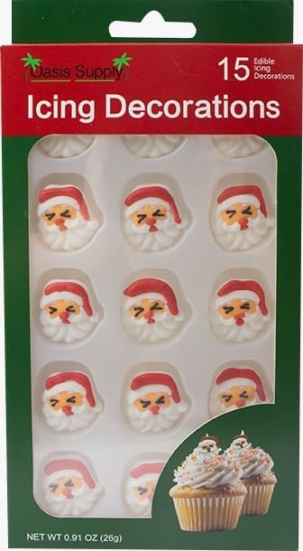 Décorations comestibles de gâteau de Noël - Ensemble de 60 pièces