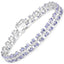 Bracelet en Tanzanite et Saphir Blanc de 7,02 Carats