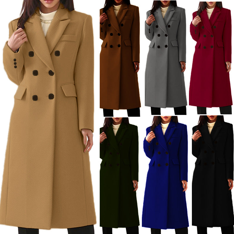 Elegant Women's Wool Overcoat for Autumn/Winter