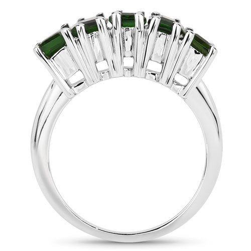3.25 Carat Genuine Chrome Diopside Sterling Silver Ring