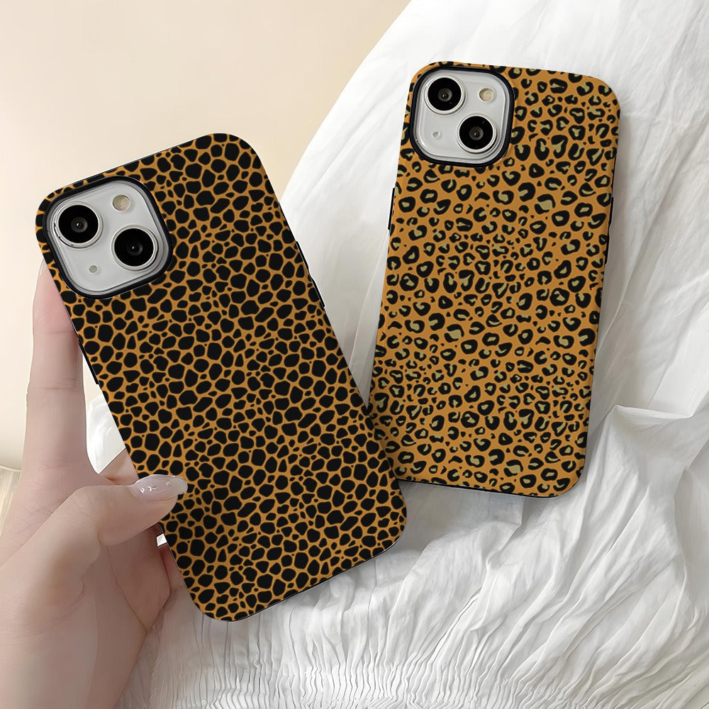 Sexy leopard print Apple 15 phone case IP16 anti drop protective case 2-in-1 film case Apple 13pro - Korvel