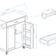 Kitchen island rolling trolley cart with 1 drawer & 2 doors with storage racks & Adjustable Shelves & towel rack - Korvel