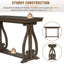 48-Inch Rustic Vintage Console Table --- Farmhouse Style Entryway Table with Open Shelf and Sturdy Construction (Walnut) - Korvel