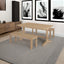 TREXM 3-piece retro dining table, rectangular stand table, and 2 4-person wooden stools (made of natural wood) - Korvel