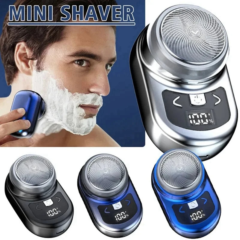 Portable Electric Shaver Pocket Shaving For Men Mini Beard Shaver LCD Power Display Rechargeable Travel Home Shaver Easy Install - Korvel