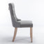 High-end Tufted Solid Wood Contemporary Flax Upholstered Linen Dining Chair with Wood Legs Nailhead Trim 2-Pcs Set Gray - Korvel