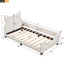 Twin Size Upholstered Daybed with Carton Ears Shaped Headboard  White - Korvel
