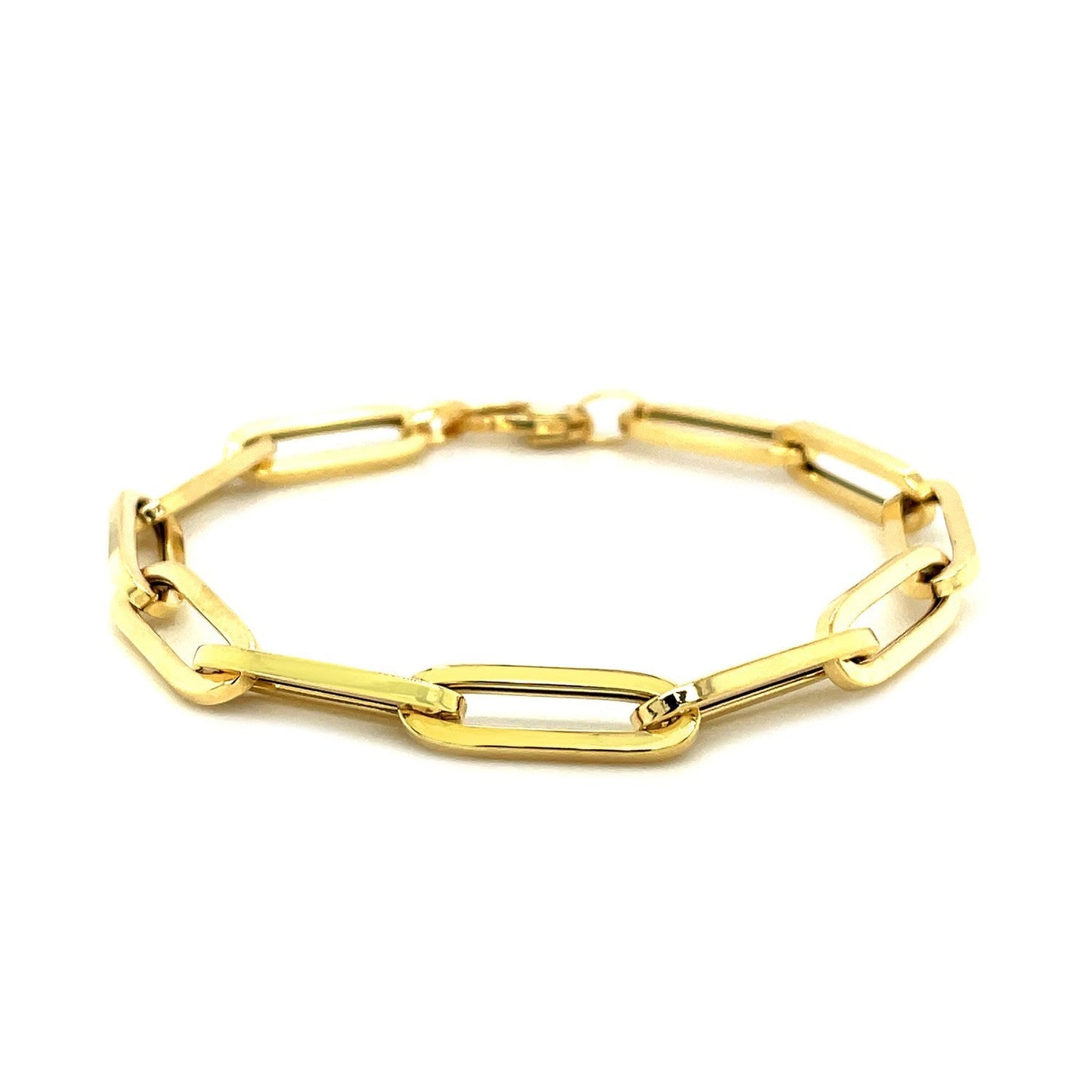 Bracelet en chaîne en papier clip extra large en or jaune 14K