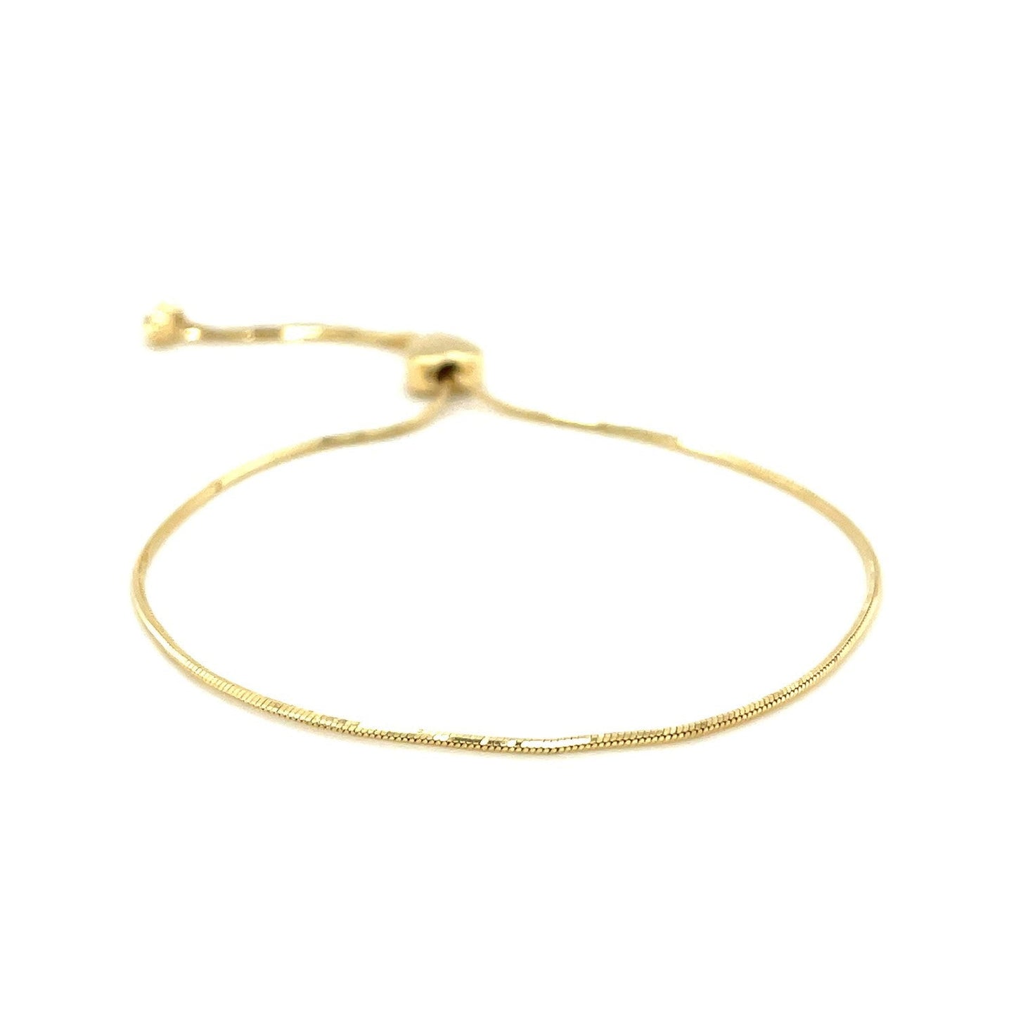 14k Yellow Gold Adjustable Lariat Heart Motif Bracelet