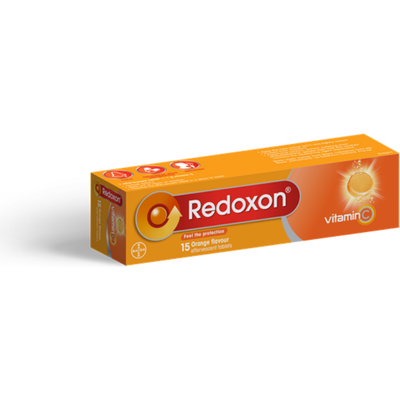 Redoxon Effervescent Vitamin C Tablets - Orange Flavor, 15 Tablets