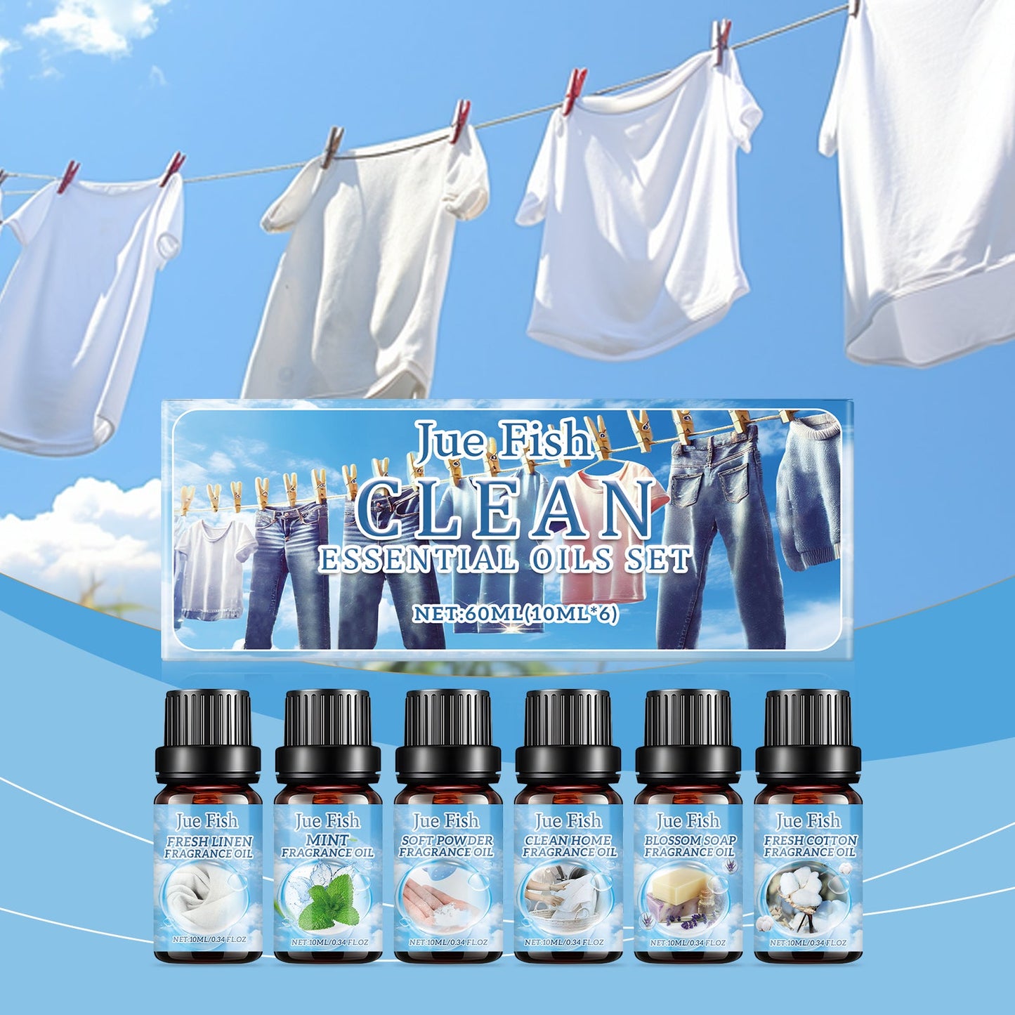 Cleansing Essential Oil Set - Fresh Natural Fragrance