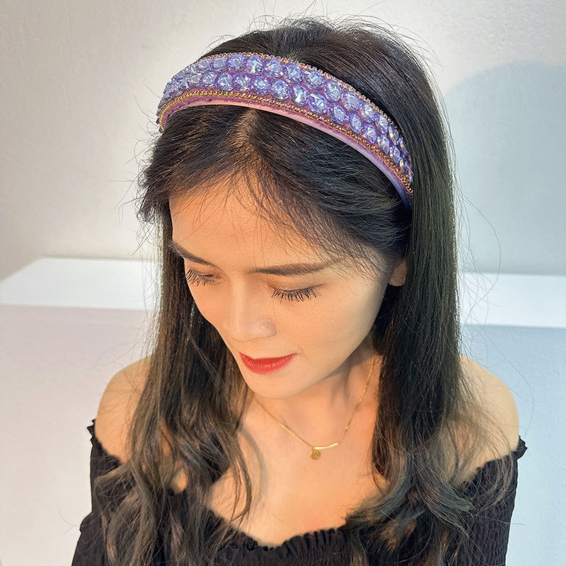 Geometric Circular Purple Rhinestone Headband