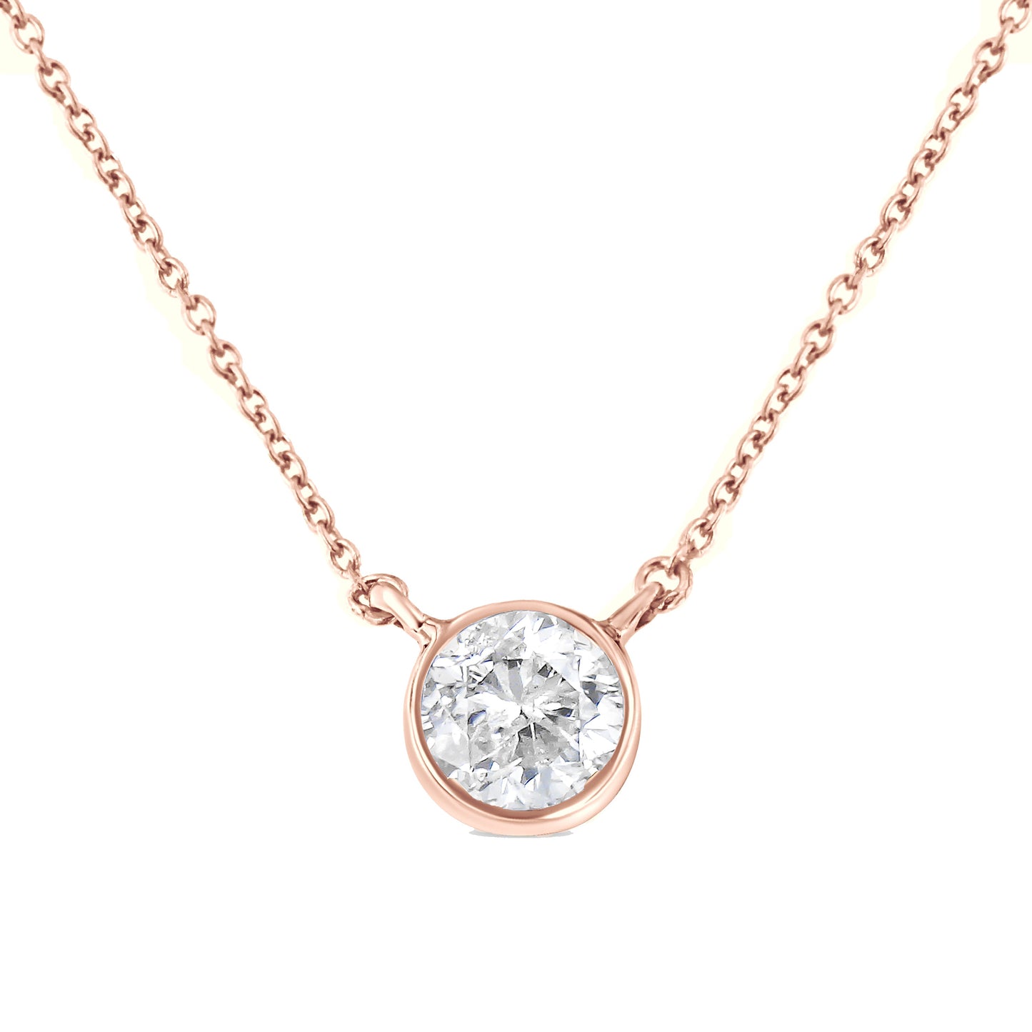 Collier Pendentif en Argent Sterling 0,5 Cttw avec Diamant en Monture Bezel