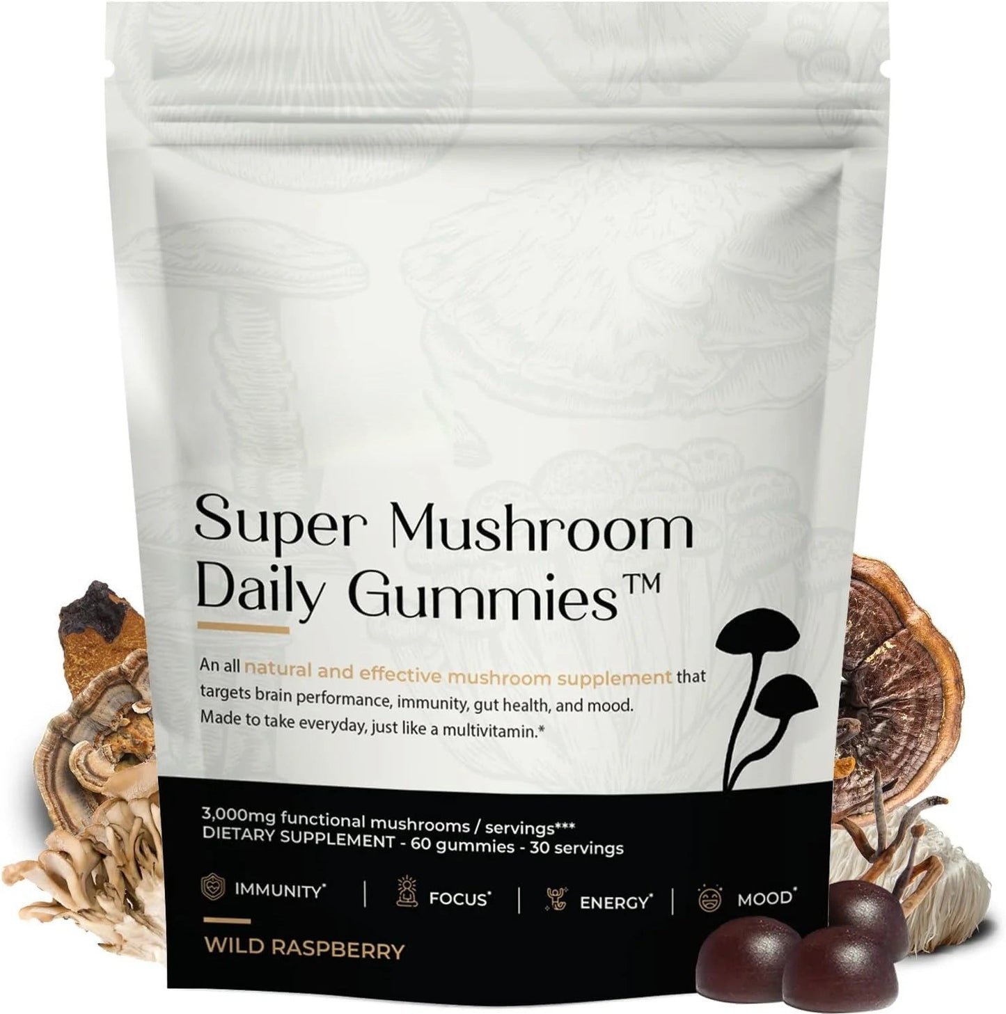 Premium Mushroom Soft Candy - 60 Pieces