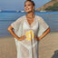 Openwork Flower V-Neck Short Sleeve Cover Up