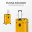 Luggage Set 4 pcs (20"/24"/29"/Travel Bag), PC+ABS Durable Lightweight Luggage with Collapsible Cup Holder TSA Lock, Yellow - Korvel