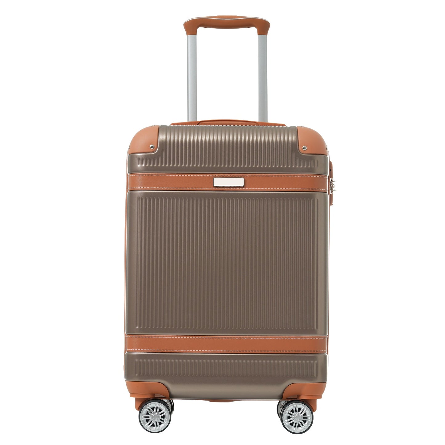 Hardshell Luggage Sets 3 Piece Carry-on Suitcase Double Spinner Wheels with TSA Lock for Men Women, Coppery (20in) - Korvel
