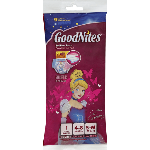 Pantalons de nuit GoodNites, taille S-M (4-8 ans, 38-65 lbs)