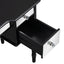 GO 43" Dressing Table Set with Mirrored Drawers and Stool, Tri-fold Mirror, Makeup Vanity Set for Bedroom, Black - Korvel