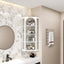 Glass Door Wall Mounted Corner Cabinet with Featuring Four-tier Storage  White - Korvel