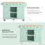 Kitchen trolley, cabinet door internal storage rack with storage cabinet and 3 dining room drawers, mint green - Korvel